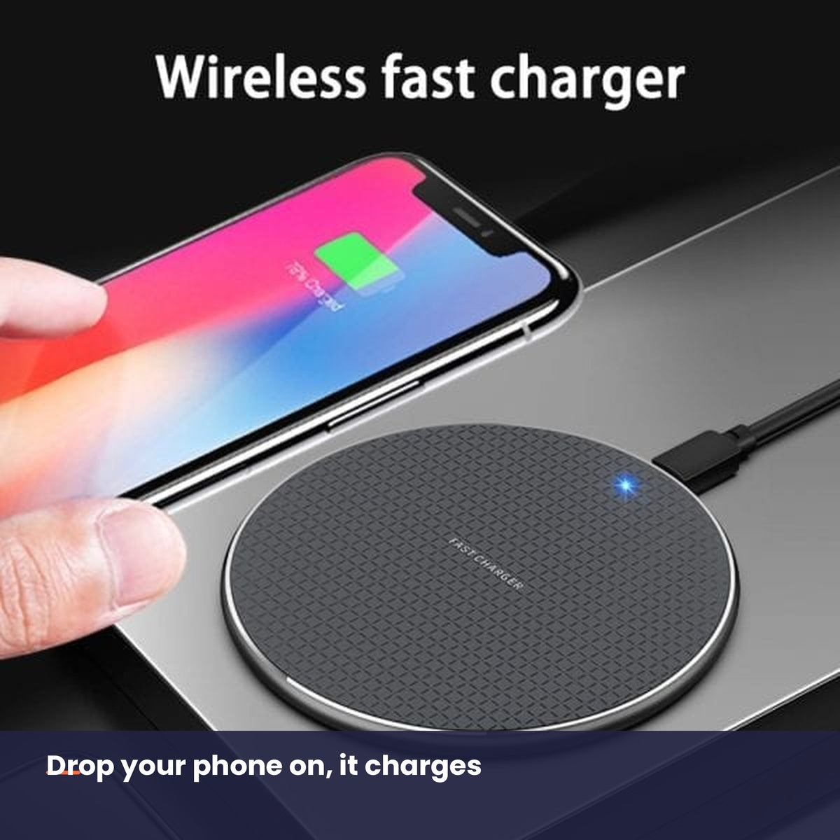 Phone charging on the pad