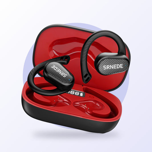 Open-ear Bluetooth 5.4 sport earbuds with charging case