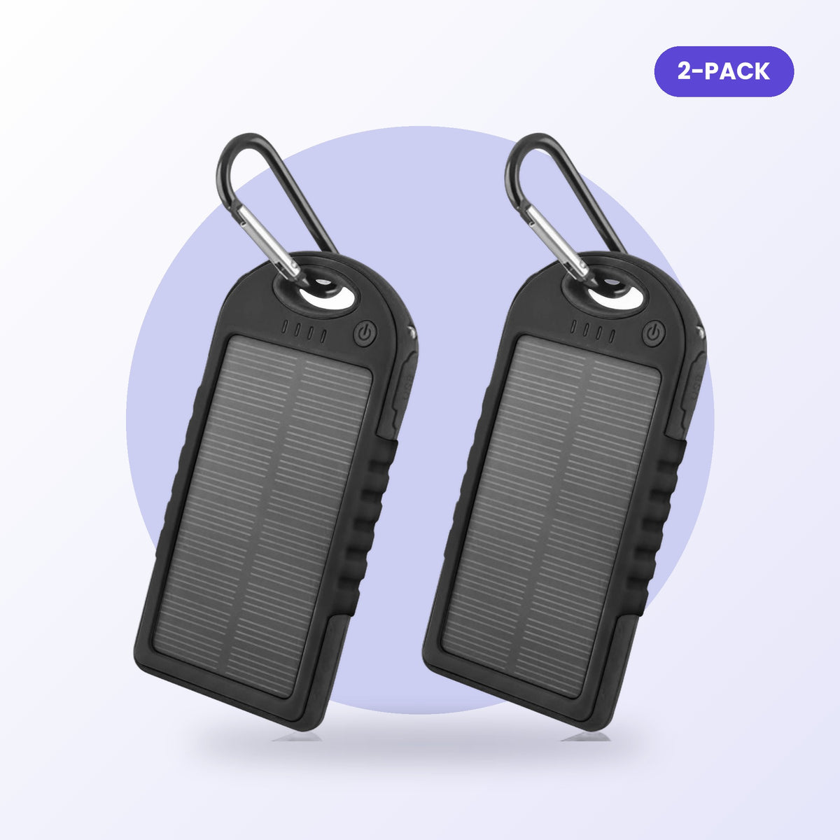 Solar power bank 2-pack, black