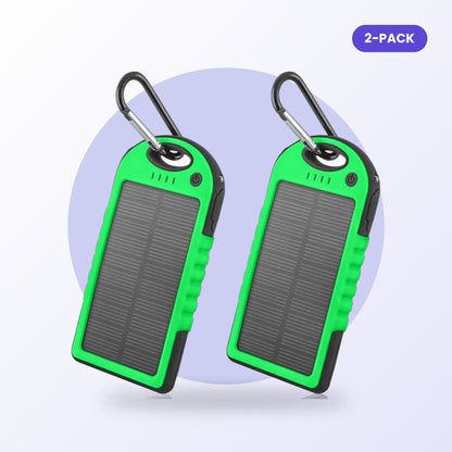 Solar power bank 2-pack, green
