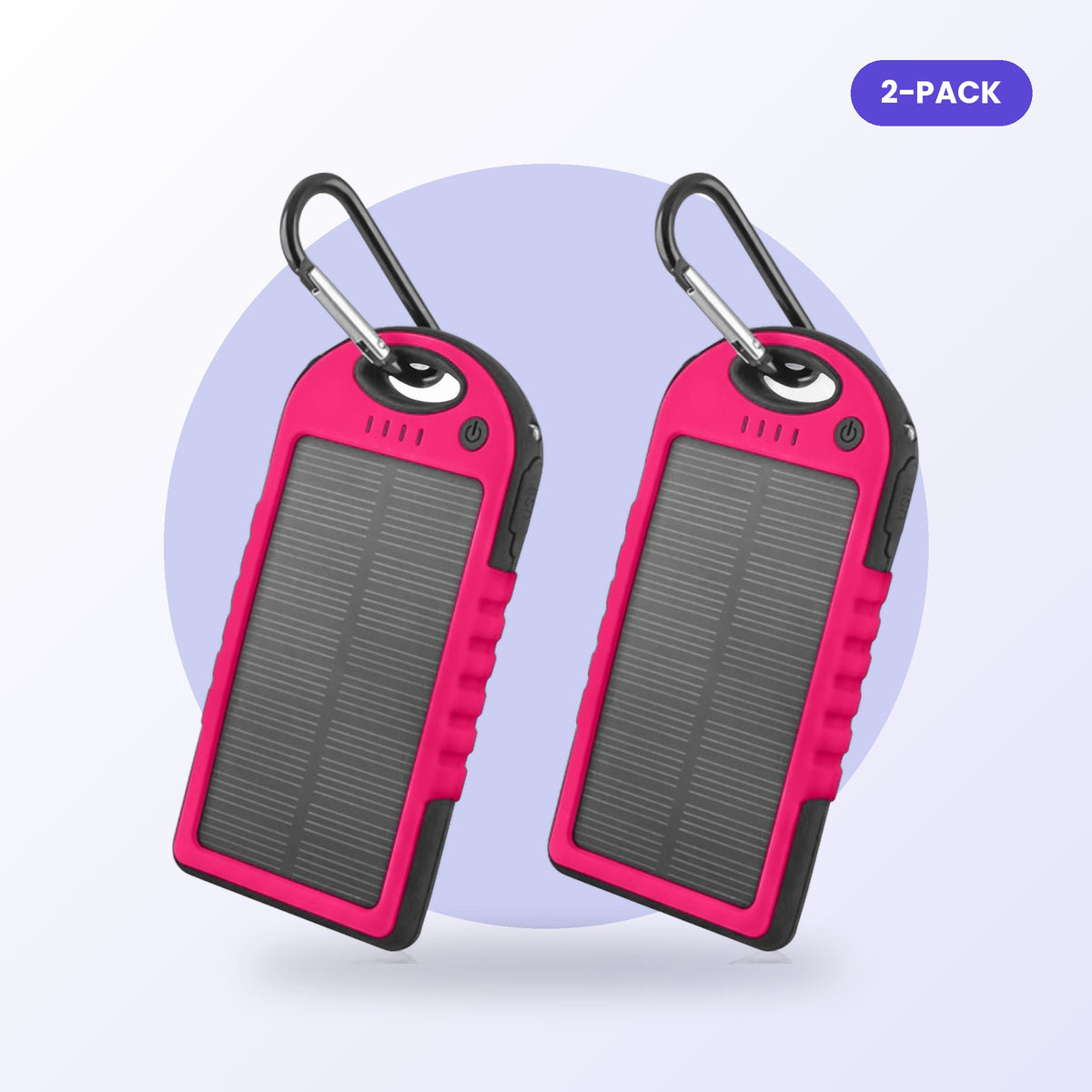 Solar power bank 2-pack, pink