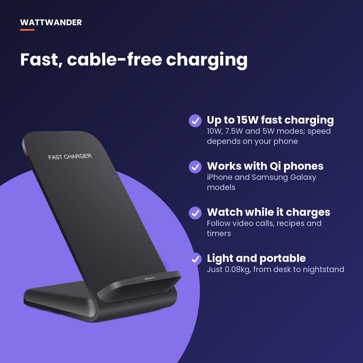 Vertical charger key features