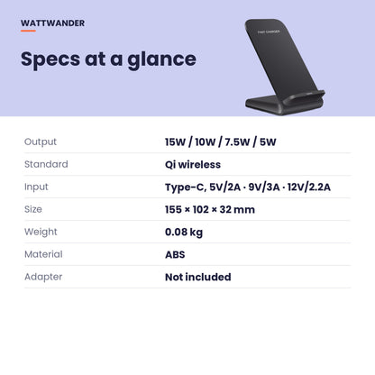 Vertical charger specifications