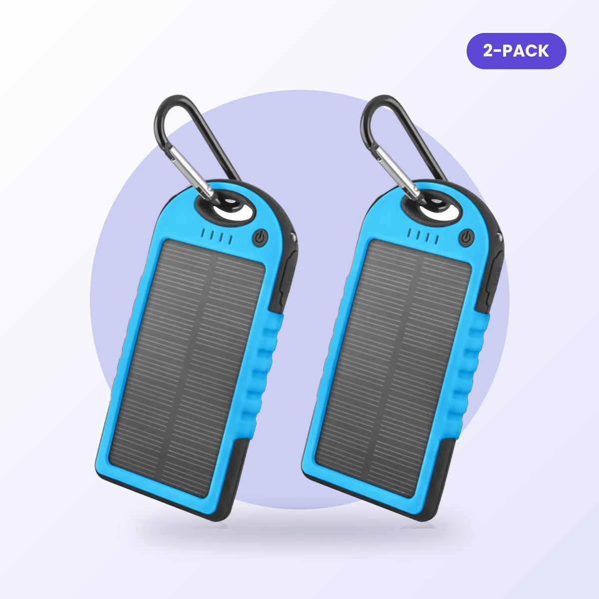 Solar power bank 2-pack, blue