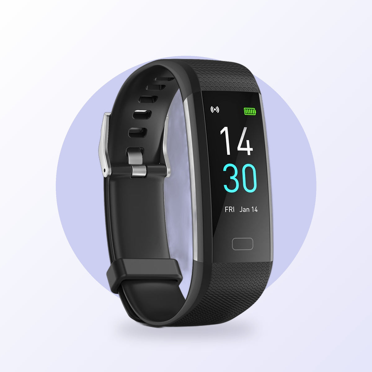 Fitness tracker smart watch, black