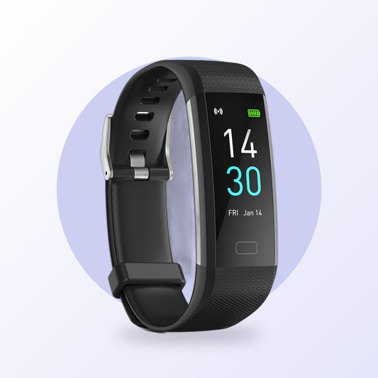 Fitness tracker smart watch, black