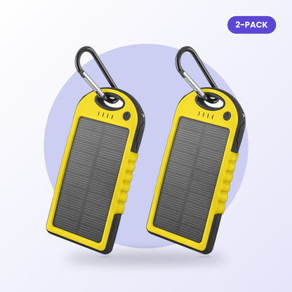 Solar power bank 2-pack, yellow