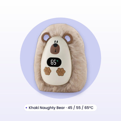 Rechargeable hand warmer, Khaki Naughty Bear
