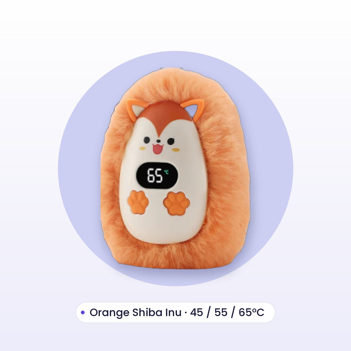 Rechargeable hand warmer, Orange Shiba Inu