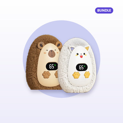 Brown + White hand warmers