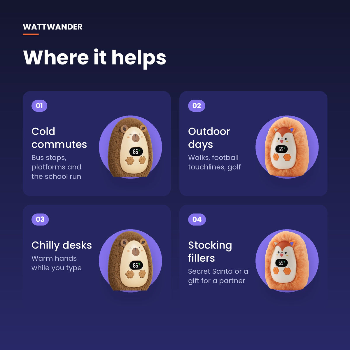 Where the hand warmers help: commutes, outdoors, desks, gifts
