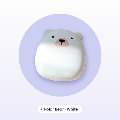 Polar bear hand warmer power bank, white